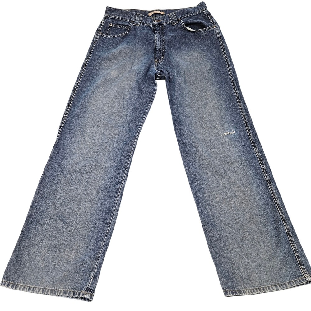 Mavi Jeans Mens 34 Max Blue Wide Leg Full Zip Fly Rugged Denim Y2K Skater Grunge